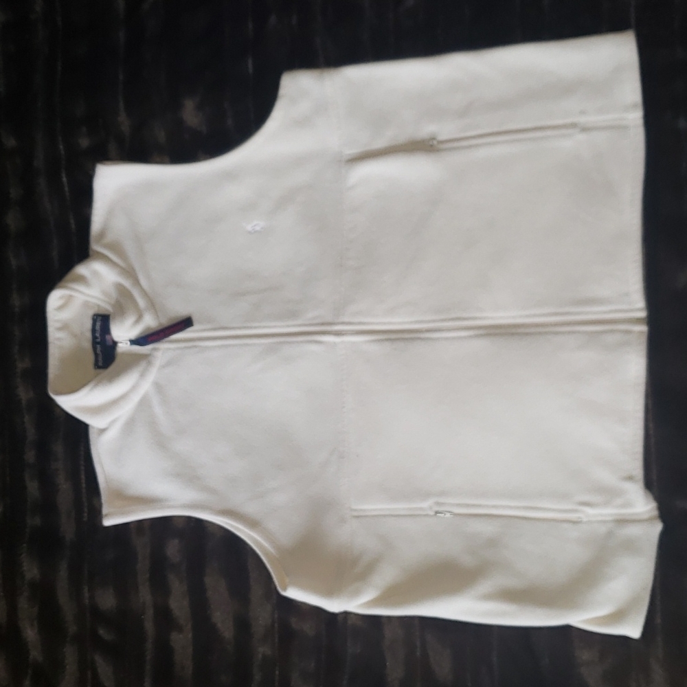 Ralph Lauren Polo Sport  Ivory Fleece Zippered Vest Large